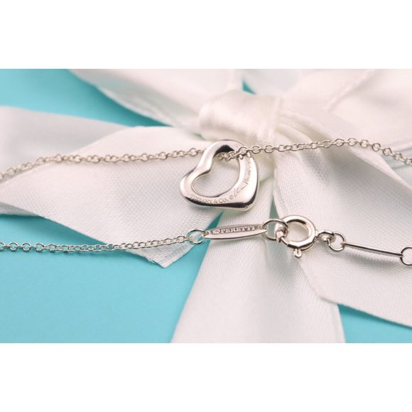 Tiffany & Co. Elsa Peretti Open Heart Pendant Necklace in Sterling Silver 11mm - Picture 7 of 9